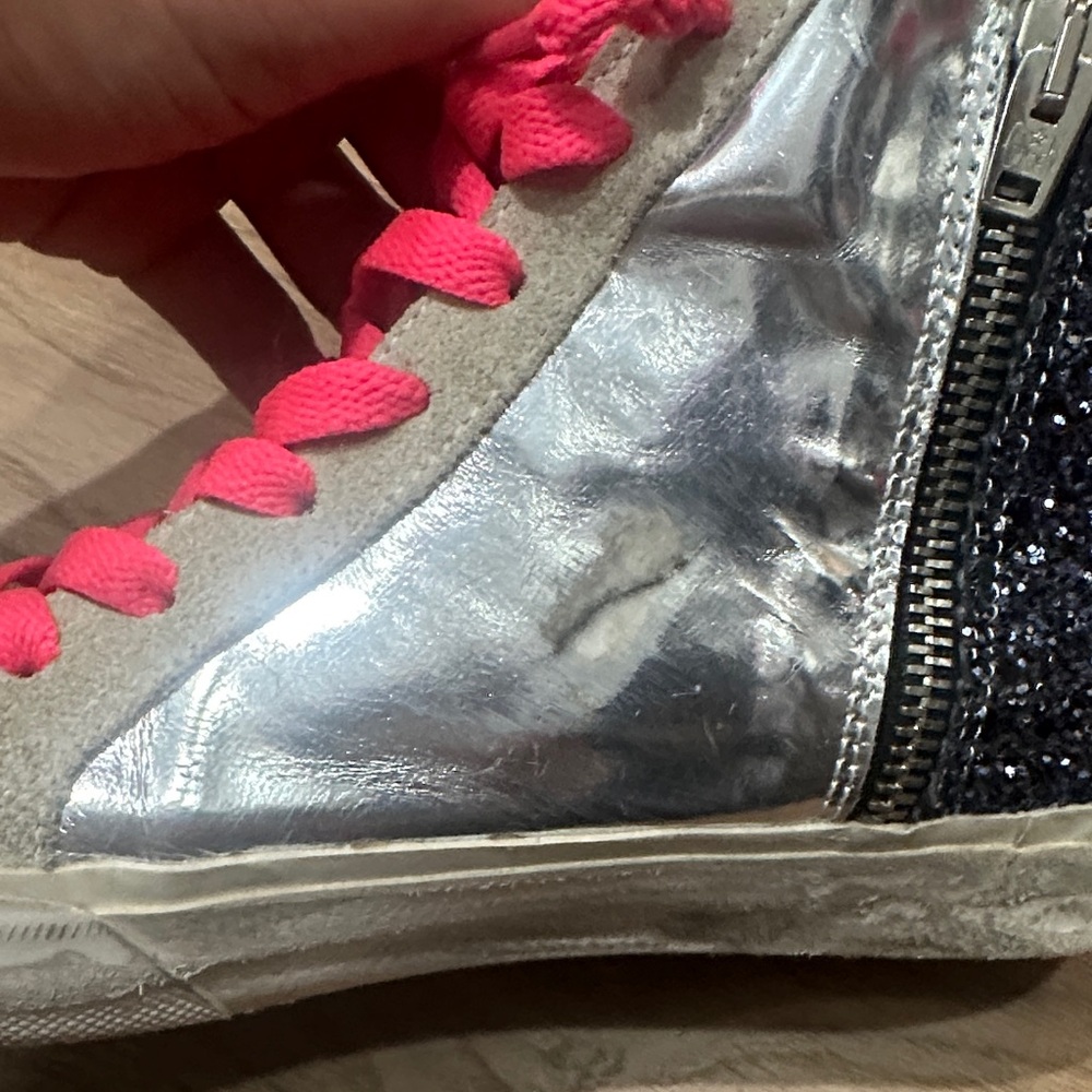 Golden Goose limited SLIDE Gray and Pink High-Top Sneakers 50/280 - Picture 10 of 14